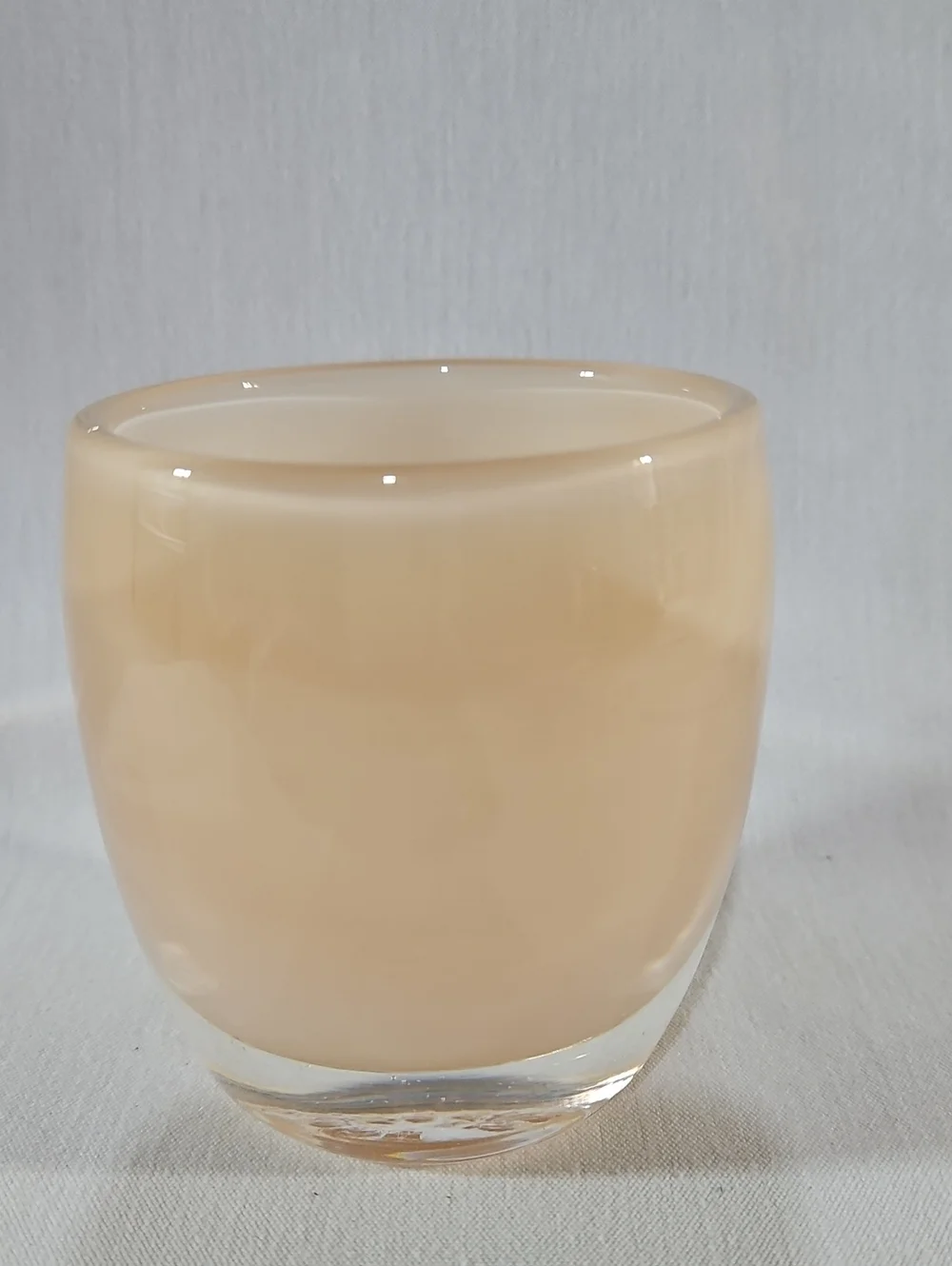 Pre-Triskelion Glassybaby Creamy Peach Votive Candle Holder, #1